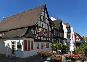 Gebäude der Alten Schmiede in Groß-Gerau, die heute eine Lokal beherbergt.