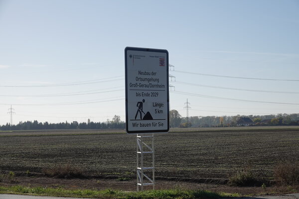 Spatenstich B-44-Umgehung Dornheim 29. Oktober 2026 Bauschild