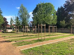Neu geschaffene Anlage f&uuml;r Wiesen-Urnengr&auml;ber auf dem Friedhof Klein-Gerauer-Stra&szlig;e.